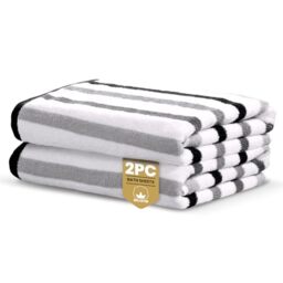 Rapport Home Amalfi Bath Sheets 2 Pack - Black - 90x140cm - Luxurious 500GSM 100% Cotton - Oeko-Tex Certified Absorbent & Soft Bathroom Towels