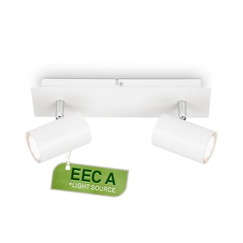 BRILONER - Ceiling Light, EEC A Light Source, Adjustable, 3000K Warm White, 2,5 W, 450 Lumens Each, Ceiling Lamp, Living Room Lamp, Bedroom, Kitchen, 29 cm, White