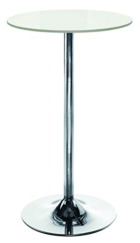 Office Essentials Bistro Cafe Bar Table - Chrome Trumpet Base/White Top