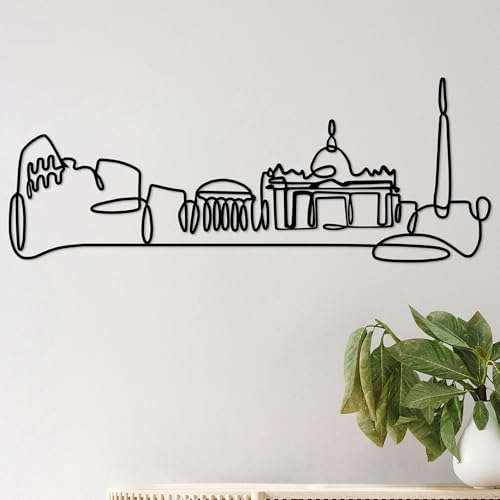 Stylish Black Decorative Metal Wall Accessory, 120 x 45 x 1.5 cm, 100% Metal, 2 mm Thickness, Lightweight & Modern Design for Home Decor