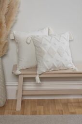 Rapport Home Geometric Tufted Cushion Cover - Juniper Cream Cushion Cover