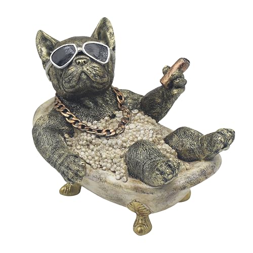 Lesser & Pavey Animals With Attitude Frenchie Bathtime Home Decor Figurine - Decorative Dog Ornament For Living Room & Office - Quirky Animal Statue Gift For Women, Men & Families