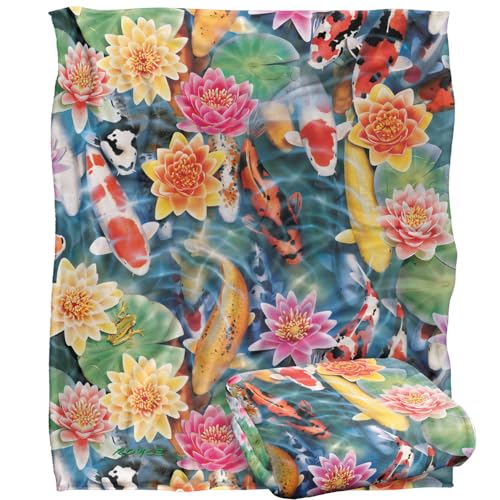 Jq Licensing - Royce Mcclure Koi Fish Garden Silky Touch Super Soft Throw Blanket 152 X 127 Cm