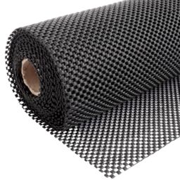 ASelected Multipurpose Non-Slip Mat 50 X 500Cm Grid Pattern Anti-Slip PVC Rug Gripper Non-Adhesive Shelf Drawer Liner Waterproof Matting for Bathroom Kitchen Home Office Cars Black