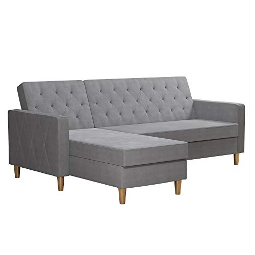 DHP Furniture Liberty Sofabed, Grey, 153x213x82cm (DxWxH)