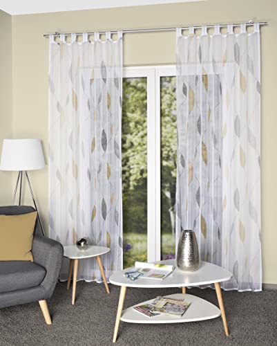 HOMEbasics - Printed Voile Curtain Paolo - Ideal for Stylish Living Rooms - Easy Assembly