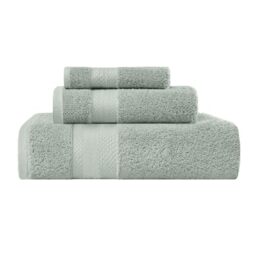 Superior Turkish Cotton 3-Piece Towel Set, Assorted Towels for Home, Bathroom Essentials, Bath, Hand, and Face Towel, Soft Plush Hotel Quality, Guest Bath, Shower, Thick, Apartment, Dorm, Olive Green