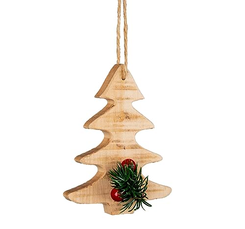 SHATCHI 1pc Rustic Wooden Tree Christmas Tree Hanging Decoration - Christmas Wooden Festive Ornaments Hanging Xmas Pendant DIY Craft Gift