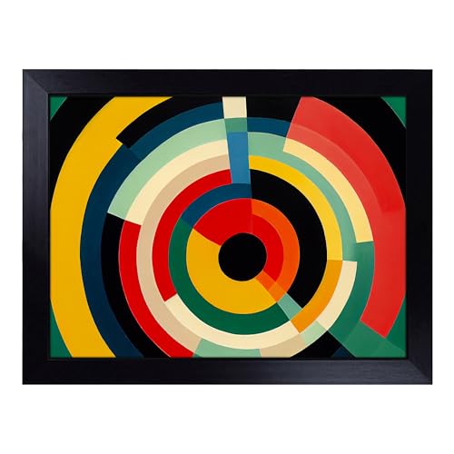 Lap Tray with Bean Bag Cushion, Astonishing Modern Abstract Art - Handmade in the UK, Raised Wooden Edge, Padded Cushion, Heat-Resistant Wipe-Clean Surface, for Meals, Laptops and Crafts