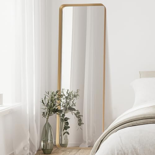 Melodieux Large Full Length Body Mirror for Wall 161x52 cm Gold Deep Frame Big Tall Long Mirror for Leaning Hanging for Hallway Bedroom Living Room
