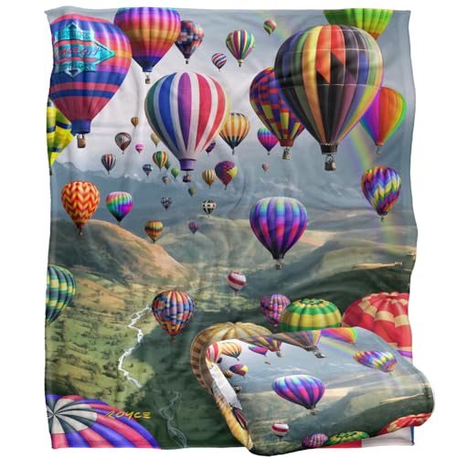 Jq Licensing - Royce Mcclure Hot Air Balloon Sky Roads Silky Touch Super Soft Throw Blanket 152 X 127 Cm