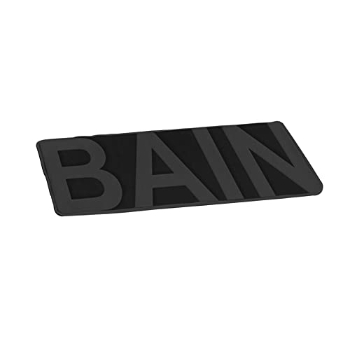 Douceur d 'Intérieur 6gmb370nr Black Microfiber Bath Mat 45 x 75 cm