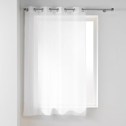 Douceur d'Intérieur, Lissea Eyelet Curtain 140 x 180 cm White Sandblasted
