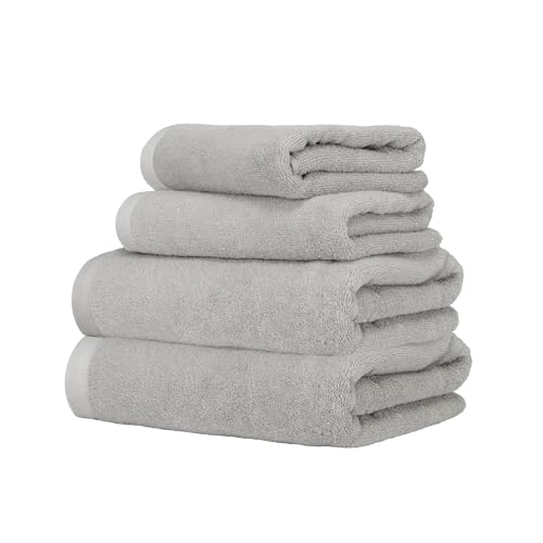 Ruggeri, 4 Towel Set, 2 Hand and 2 Guest, Cotton, Grey