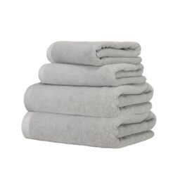 Ruggeri, 4 Towel Set, 2 Hand and 2 Guest, Cotton, Grey