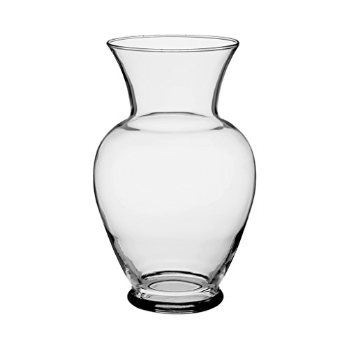 "Floral Supply Online 10 5/8"" Spring Garden Vase and Flower Guide Booklet- Decorative Glass Flower Vase for Floral Arrangements, Weddings, Home Decor or Office. (Clear)"