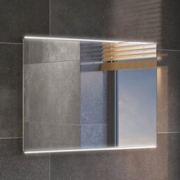 iBathUK Nebula LED Bathroom Mirror Rectangular Illuminated Mirror with Motion Sensor and Demister Modern Frameless Soft Glow Lighted Design for Bathrooms 500x700mm