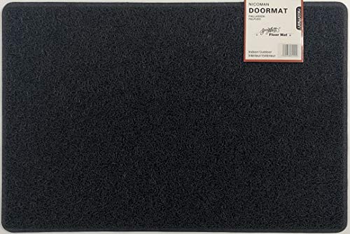 Nicoman Spaghetti Floor Mat Looper Noodle Matt Patio Door Garden Conservatory Doormats(75x43.5cm,Black)
