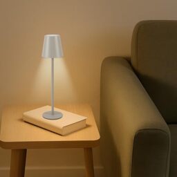 BEPER P207ILI205 Rechargeable Table lamp, Wireless LED Light, Adjustable Intensity, USB Connection Included: Portable for Desk, Bedside Table or Outdoor use.