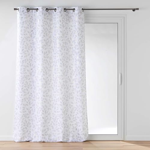 Douceur d'Intérieur, Duchess Metallic Printed Polyester Eyelet Curtain 140 x 260 cm