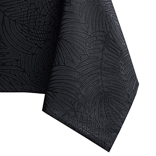 AmeliaHome Gaia Tablecloth 40 x 40 cm Table Cloth Stain Protection Lotus Effect Washable Water-Repellent Ornament Black