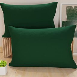 PETTI Artigiani Italiani - Pair of Microfiber Pillowcases 145x40 cm, Bedroom Cushions, Sofa, Set of 2 Cushion Covers, Solid Green Pillowcase, 100% Made in Italy