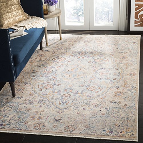 Safavieh Traditional Indoor Woven Rectangle Area Rug, Illusion Collection, ILL711, in Light Blue / Cream, 183 X 274 cm for Living Room, Bedroom or Any Indoor Space