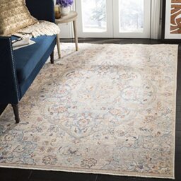 Safavieh Traditional Indoor Woven Rectangle Area Rug, Illusion Collection, ILL711, in Light Blue / Cream, 183 X 274 cm for Living Room, Bedroom or Any Indoor Space