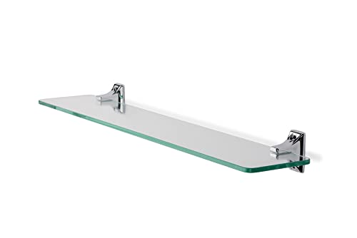 Croydex Sutton Glass Shelf for Bathroom with Chrome Brackets