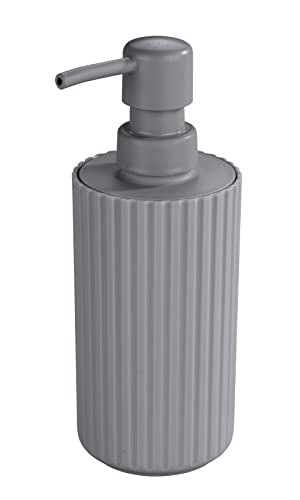 Wenko Allstar Minas Grey Liquid Soap Dispenser, Washing Up Liquid Dispenser Capacity: 0.28 L, Polypropylene, 7 x 18 x 7 cm, Grey
