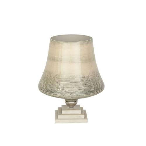 Romimex Vase Beige Grey Glass Marble 26 x 34 x 26 cm