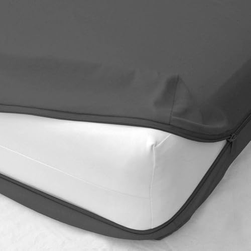 Zipper Fitted Sheet - King Size, 8 Inch Deep Pocket, Hotel Quality Brushed Microfiber Bottom Sheet, Soft Wrinkle-Free, Shrinkage and Fade Resistant, 1 Fitted Sheet Only (Dark Grey)