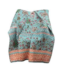 Greenland Home Throw Blanket, Brushed Microfiber Shell 60%, 40% Polyester,Cotton Rich Fill, Turquoise, 50 x 60 Inches