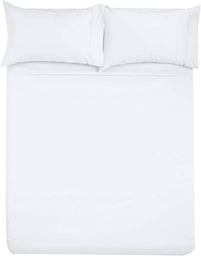 Shreem Linen Microfiber RV Sheet Sets, 42x80 Truck Size, White Solid - Fits Mattresses up to 8 Inches Deep, 4 Piece RV Bed Sheets for Campers, Motorhomes, and Travel Trailers