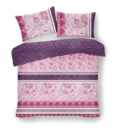 Gaveno Cavailia Luxurious KIRA Bed Set with Duvet Cover and Pillow Cases, Polyester-Cotton, Purple, King