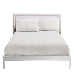 GC GAVENO CAVAILIA Fitted Sheet King Size - Soft Teddy Fleece Bedding Winter - Warm Fluffy Anti-Allergy Polyester Bed Sheet (152x203 cm) - Easy Care 25cm Deep Fleece Fitted Sheets King Size,White