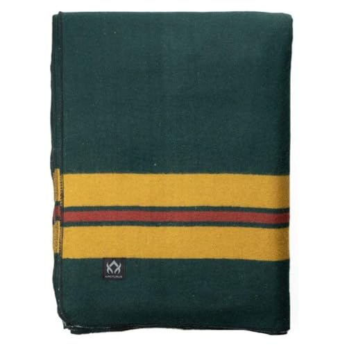 Arcturus Rainier Wool Blanket - Warm, Heavy, Washable, Bed Blanket - Great for Home & Camping (Fort Vancouver, King)