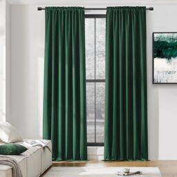 DONREN Emerald Green Blackout Curtains, Curtains for Living Room, with Rod Pocket (52 W x 96 L, 2 Panels)