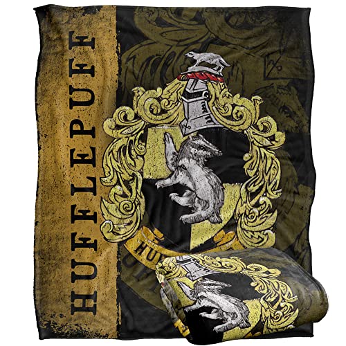 HARRY POTTER Blanket, 152 x 127 cm House Crest Hufflepuff Silky Touch Super Soft Throw Blanket