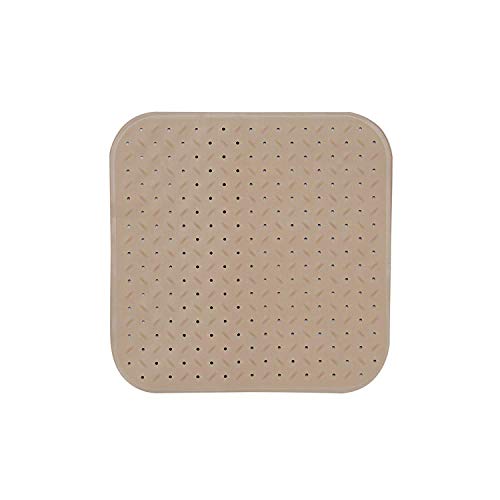 MSV Premium Shower Mat Bath Mat Antibacterial Non-Slip with Suction Cups Beige Rose Scented Approx. 54 x 54 cm Washable at 60 °C Large