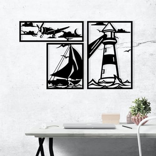 Stylish Black Decorative Metal Wall Accessory, 72 x 43 cm, 100% Metal, 1.2 mm Thickness, Perfect for Modern Home Decor & Unique Wall Art