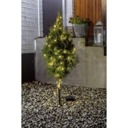 Konstsmide 3722-100 LED Fairy Lights/for Outdoor use (IP44) / Battery Operated: 4 x AA 1.5 V (not Included) / with Light Sensor, 6 Hours and 9 Hours Timer, 20 Warm White diodes/Black Cable