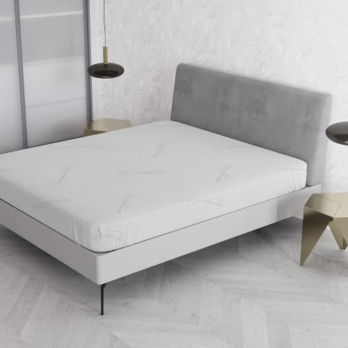 Italian Bed Linen MB HOME ITALY Mattress Cover, Thermocontrol, White, Small Double 120x200 cm