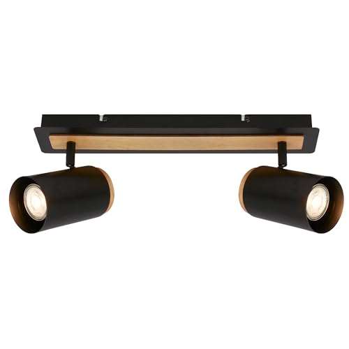 BRILONER - Ceiling Light, Adjustable, GU10 Socket, max. 9W, Ceiling Spotlight, Lights for Living Room, Lounge, hallways, Bedroom, 40 cm, Black-Wood
