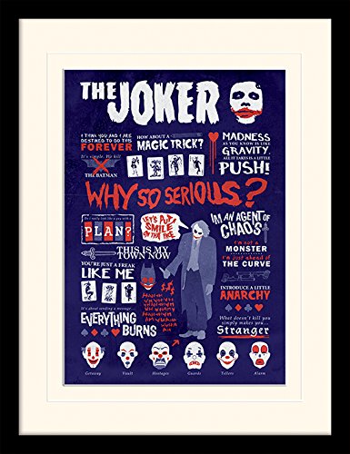 "DC Comics The Dark Knight 30 X 40 cm ""Joker Quotographic"" Mounted And Framed Print"