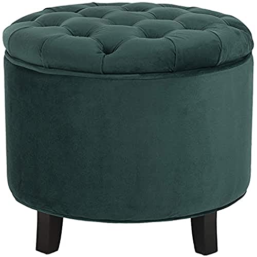 SAFAVIEH Upholstered Ottoman, in Marine, 55 X 55 X 50