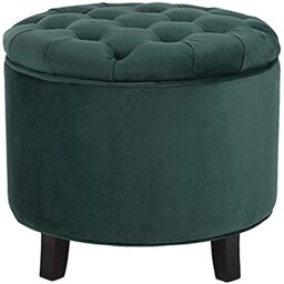 SAFAVIEH Upholstered Ottoman, in Marine, 55 X 55 X 50
