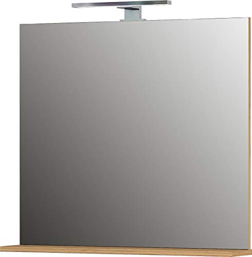 Germania Mirror 1429-551, in Grandson-oak repro, with shelf and LED-lighting, 76 x 75 x 15 cm (w/h/d)
