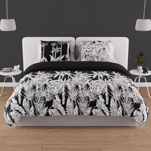 Soleil d'ocre, 57-thread cotton duvet cover set, 260 x 240 cm, black tiger