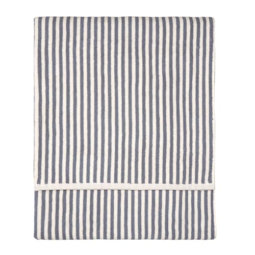 Yard Hebden Bath Sheet – Ultra Soft 100% Cotton Terry Striped Luxury Bathroom Towel (Mineral Blue – 100x150cm)